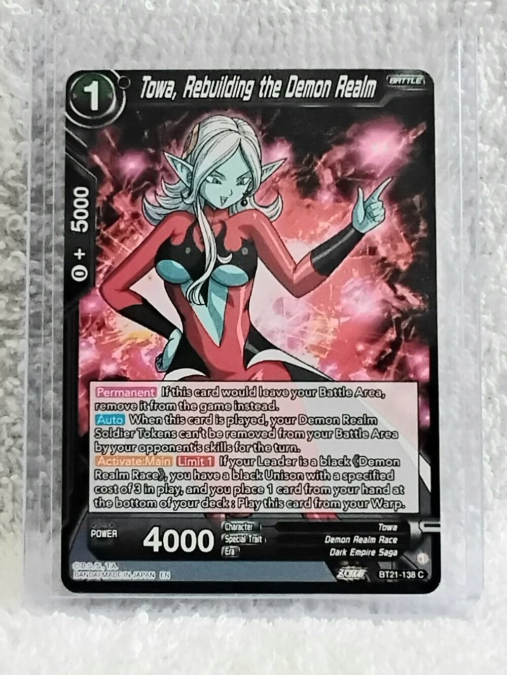 5/$20 Mint 2023 Towa, Rebuilding the Demon.. Dragon Ball Super C Card BT21_138!!